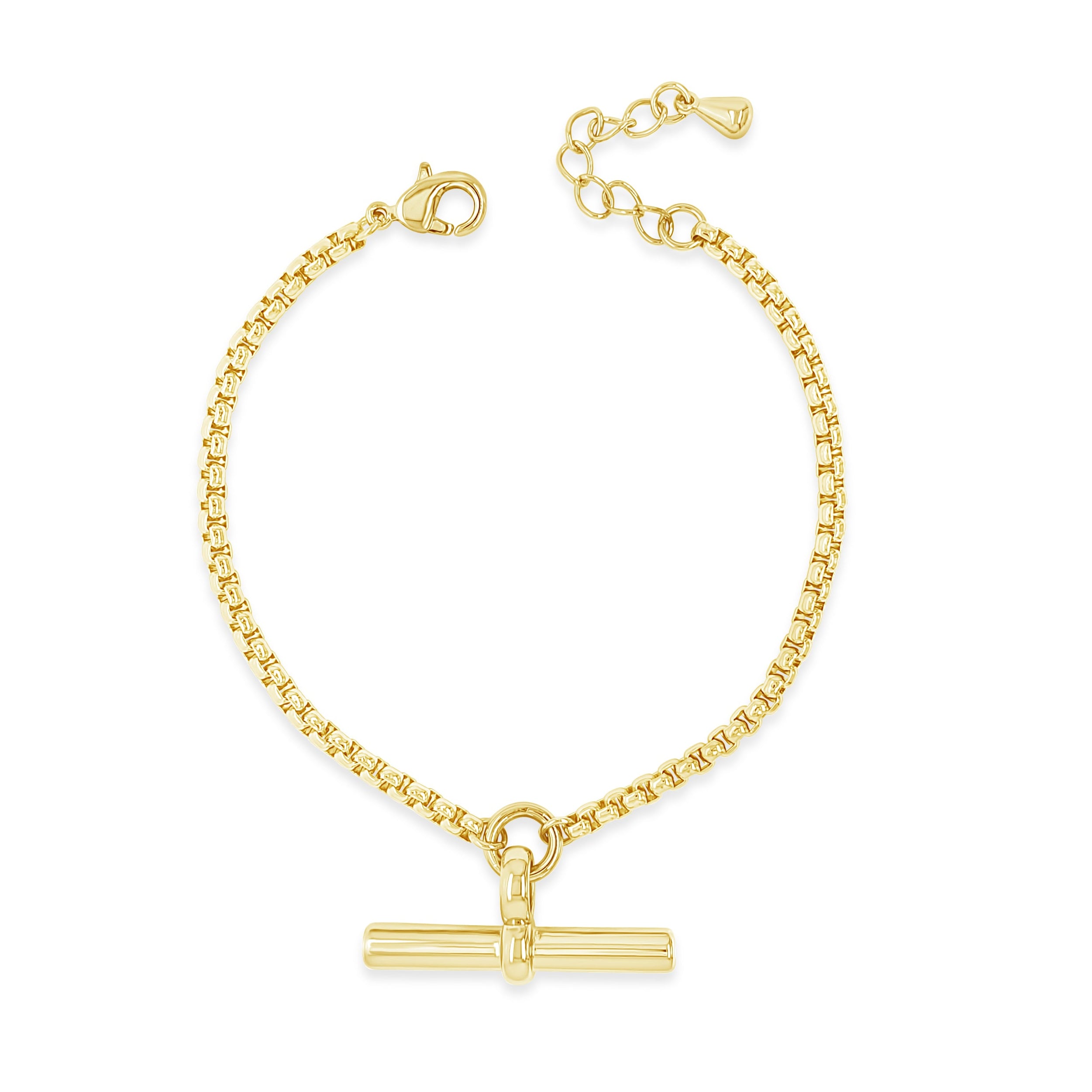 Absolute Jewellery T-Bar Rolo Chain Bracelet - Gold